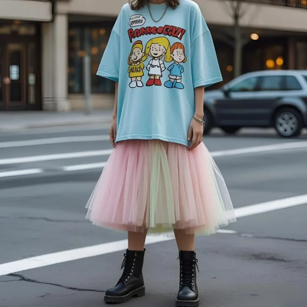  Oversized Graphic Tees + Tulle Skirts