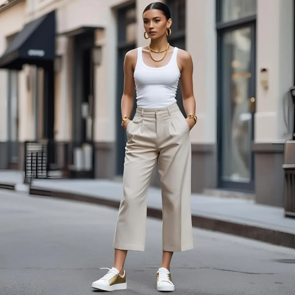 . Clean Girl Aesthetic: Sleek Basics + Gold Accents