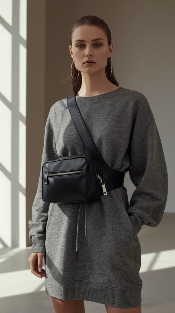 9. Sweatshirt Dress with Sneakers