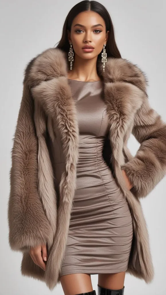 Faux Fur Jacket + Bodycon Dress