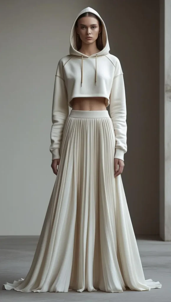  Maxi Skirt + Cropped Hoodie