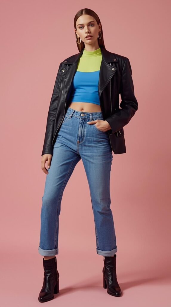 2. Crop Tops with High-Waisted Jeans