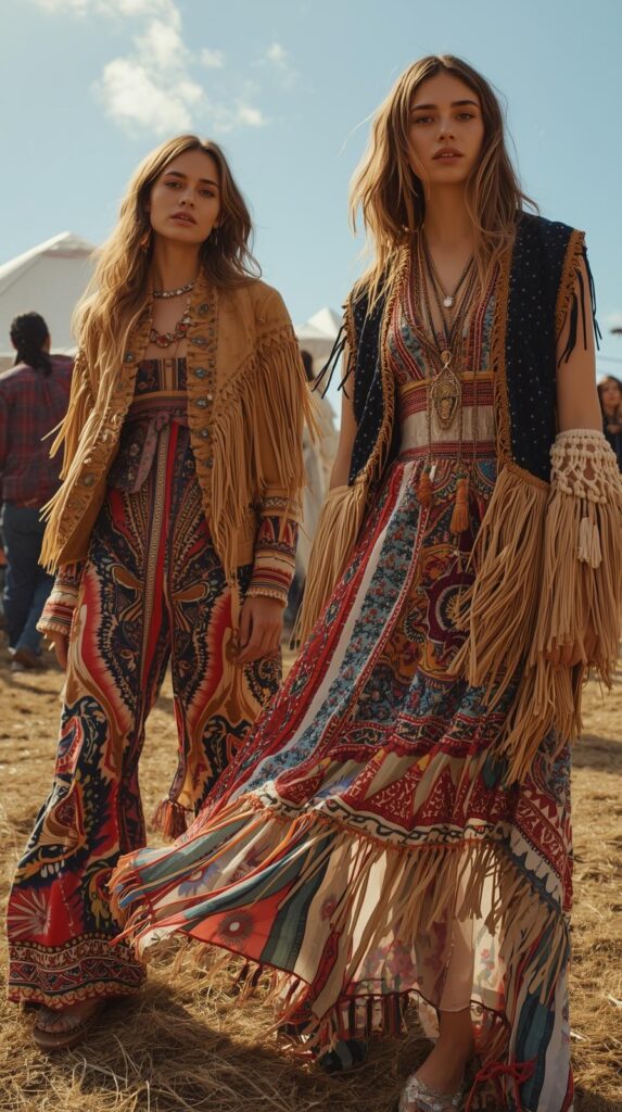 4.1 Boho Dresses with Fringe Jackets