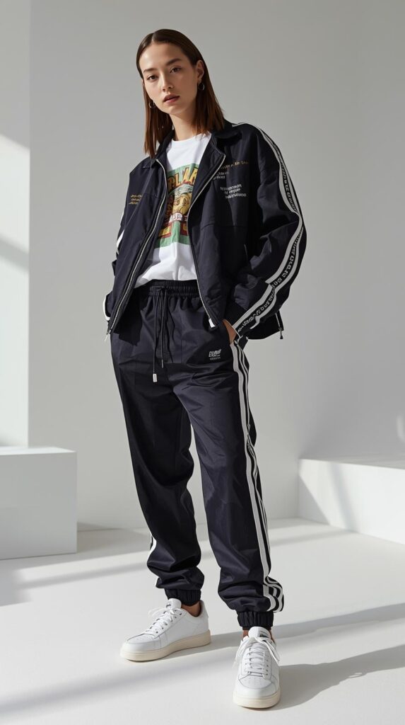 10. Track Pants with a Graphic Tee