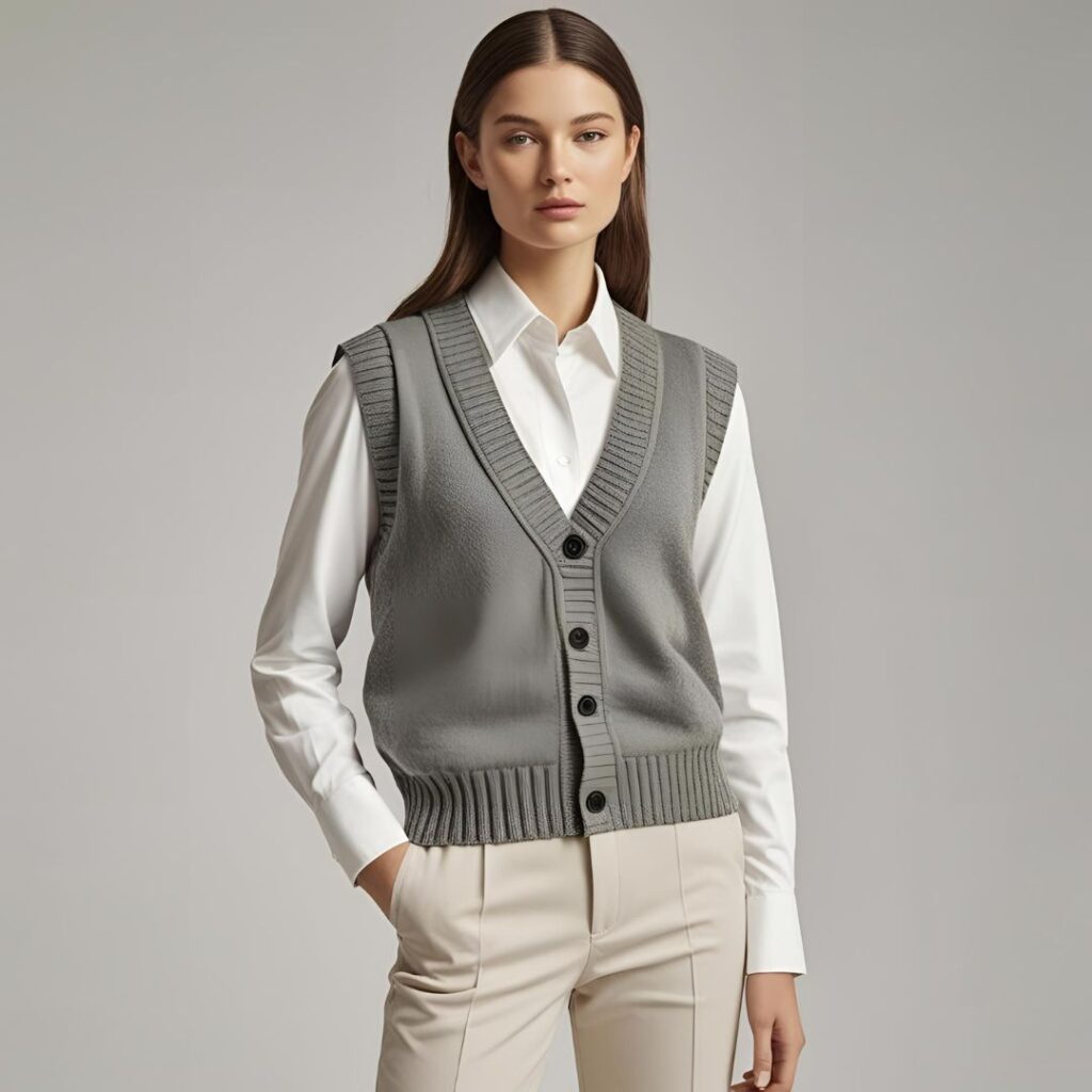  Sweater Vest + Button-Up Shirt