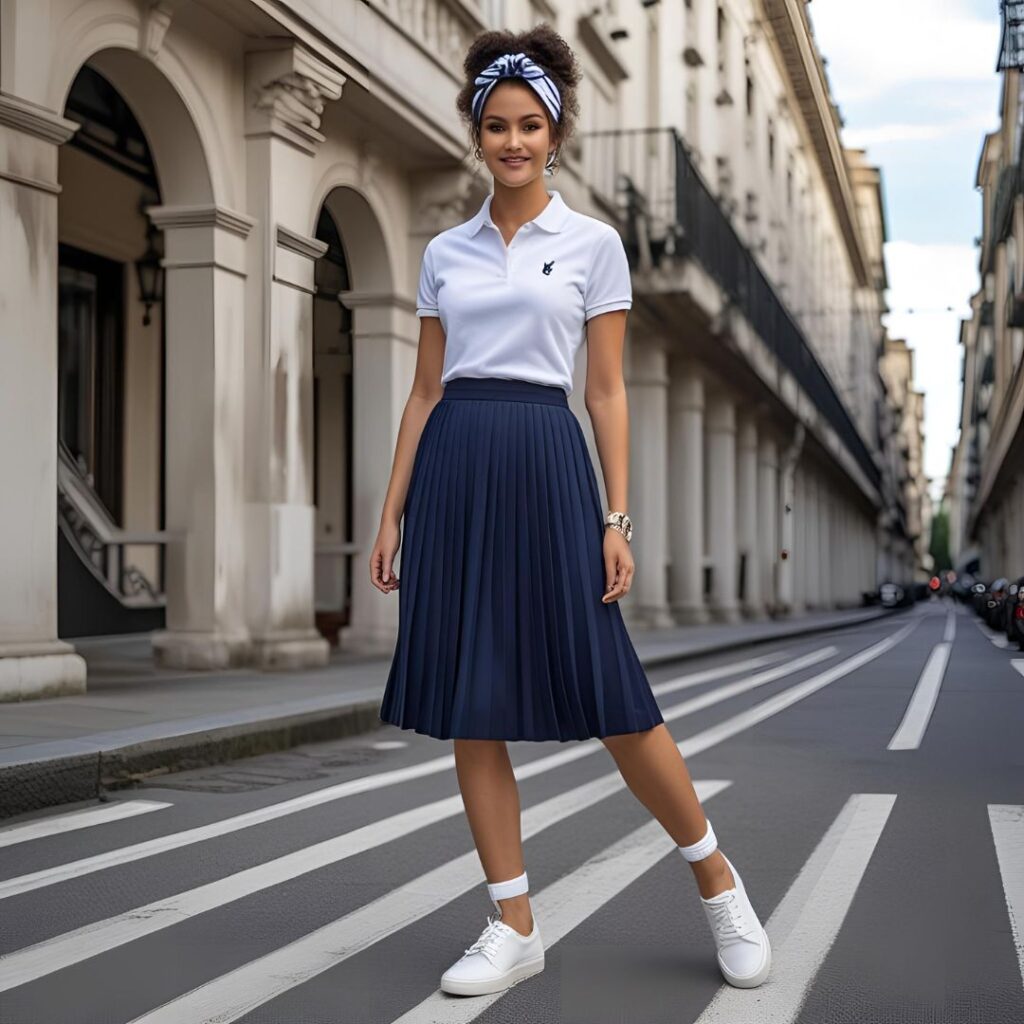  Classic Polo & Pleated Skirt