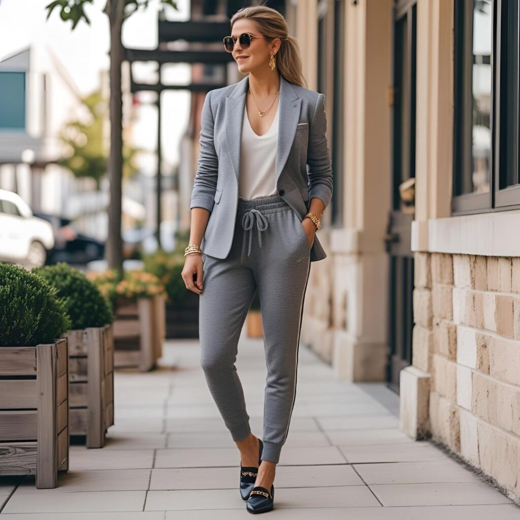 9. Power Blazer + Baggy Sweatpants