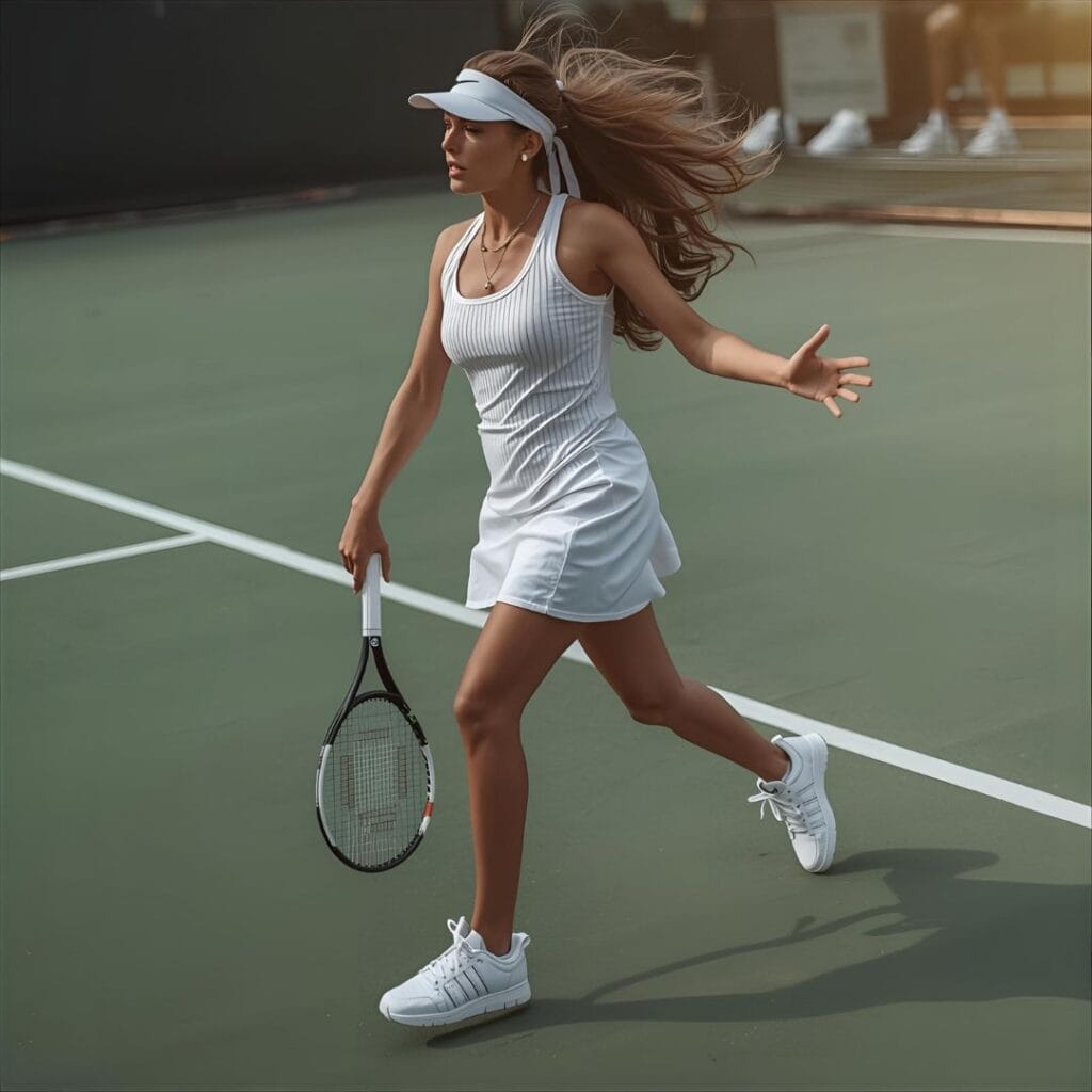 3. Tennis Dress with White Sneakers