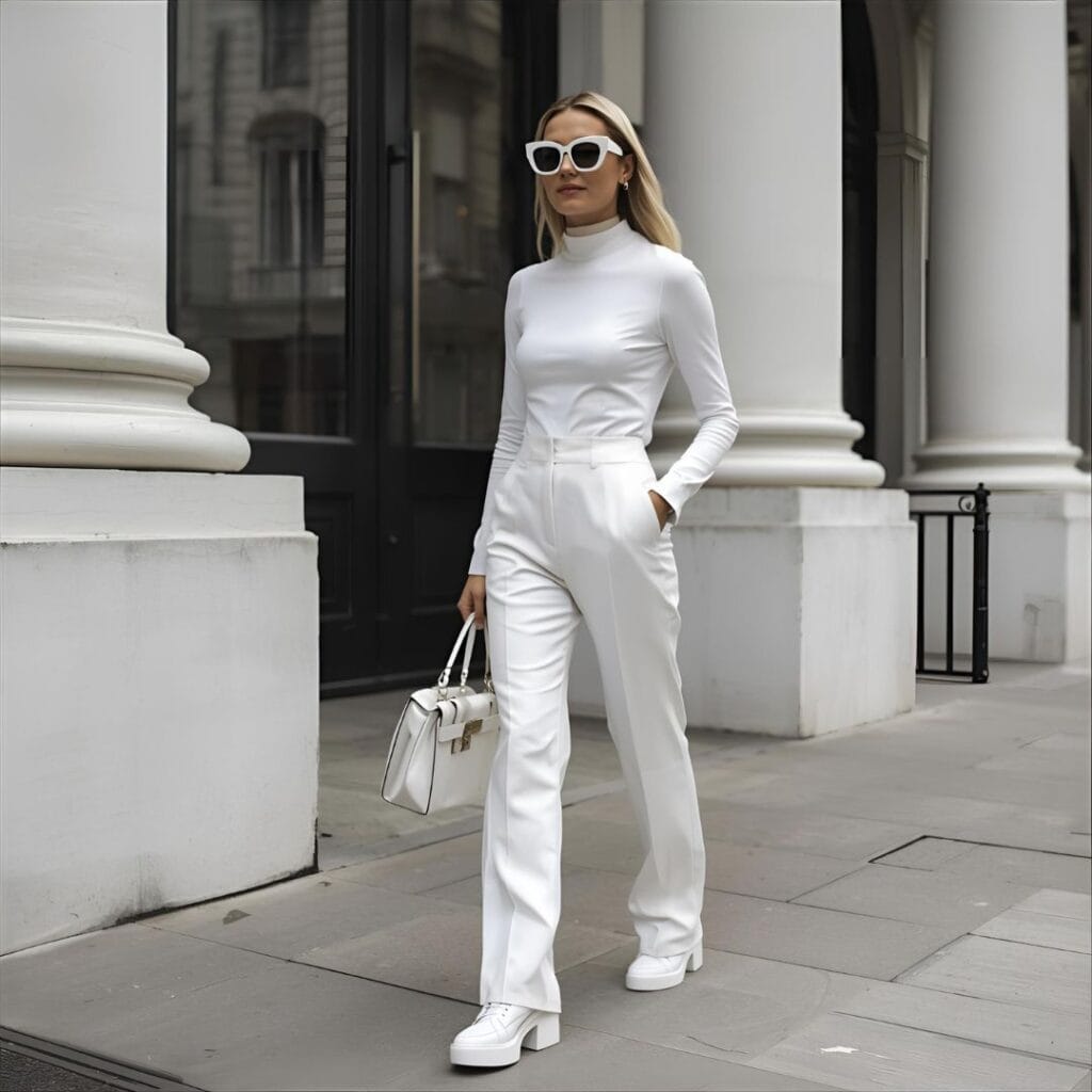 9. Monochrome All-White Look