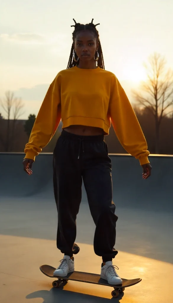  Cropped Sweatshirt + Joggers