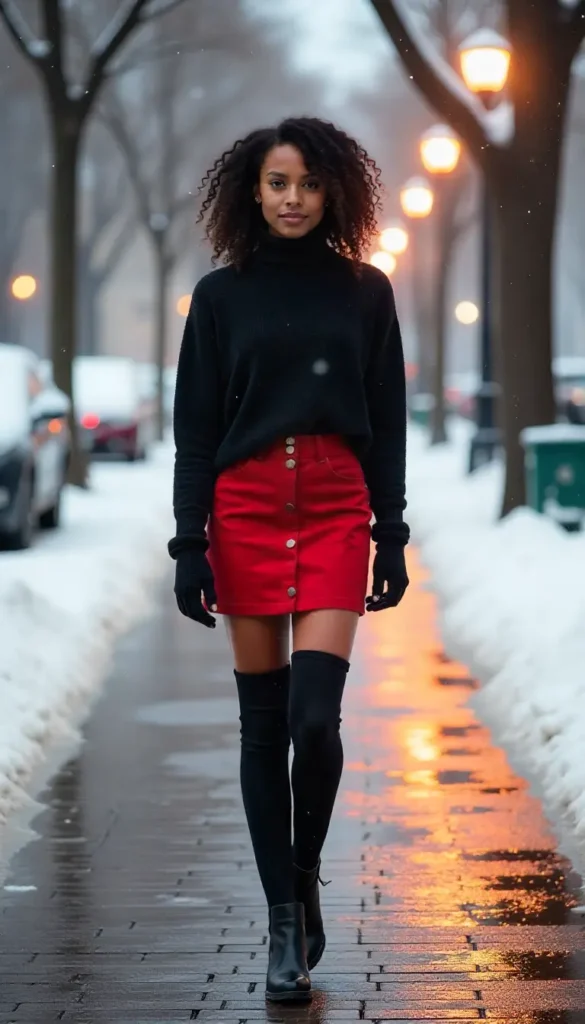 Long Sleeve Top + Mini Skirt + Tights