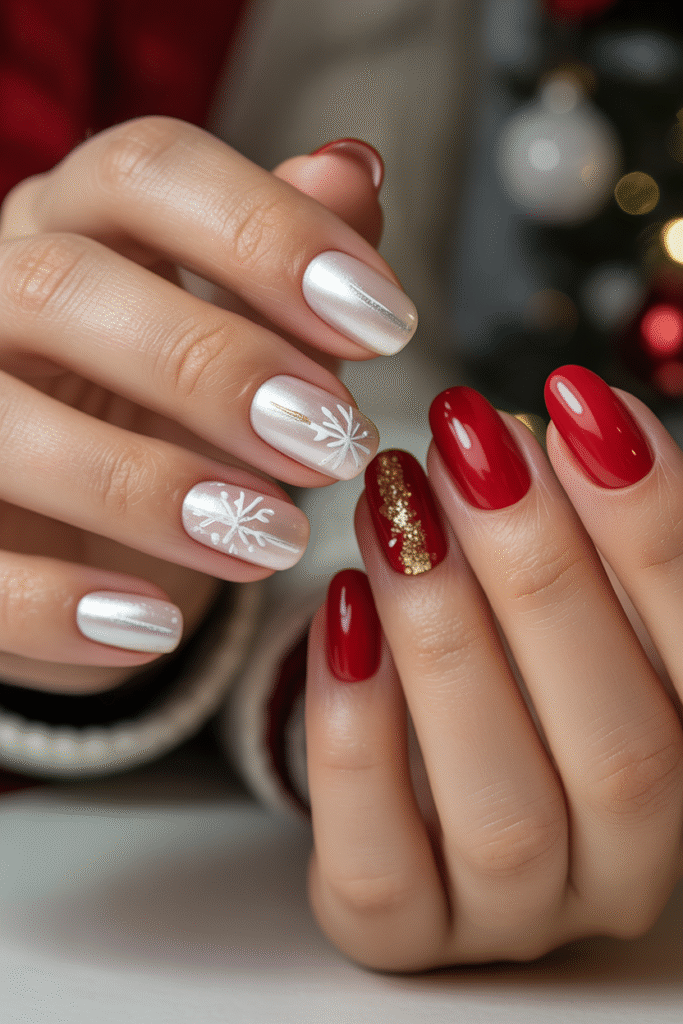 Classic Holiday Red Nails