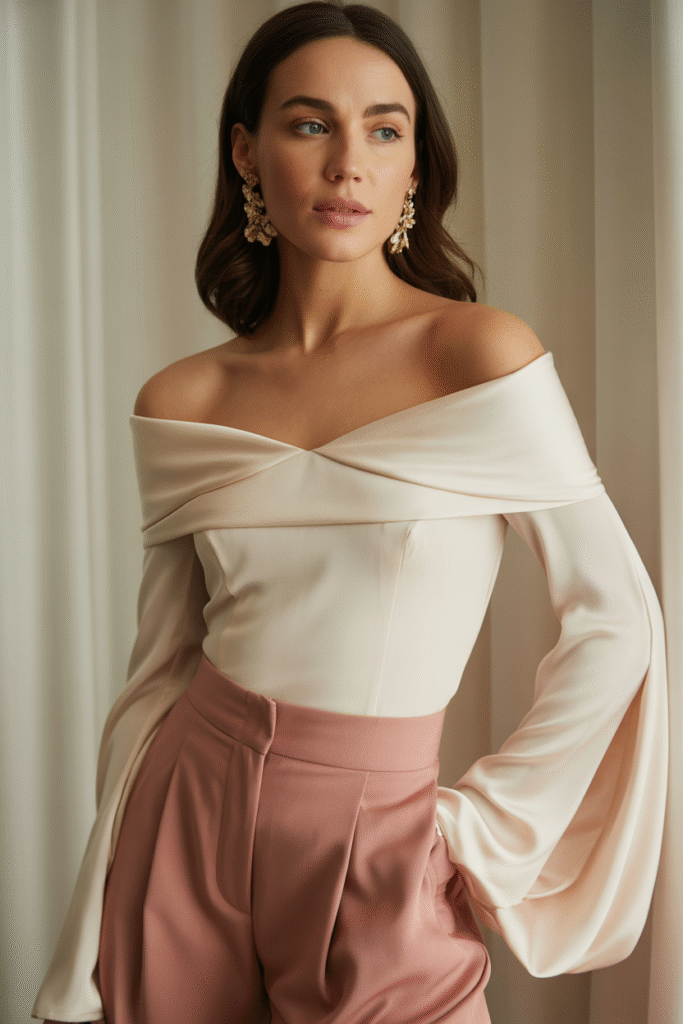Off-Shoulder Long Sleeve Tops