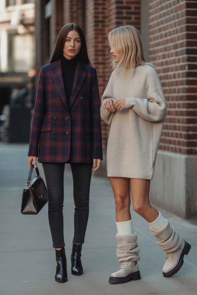 Mini Dress with Knee High Socks & Boots