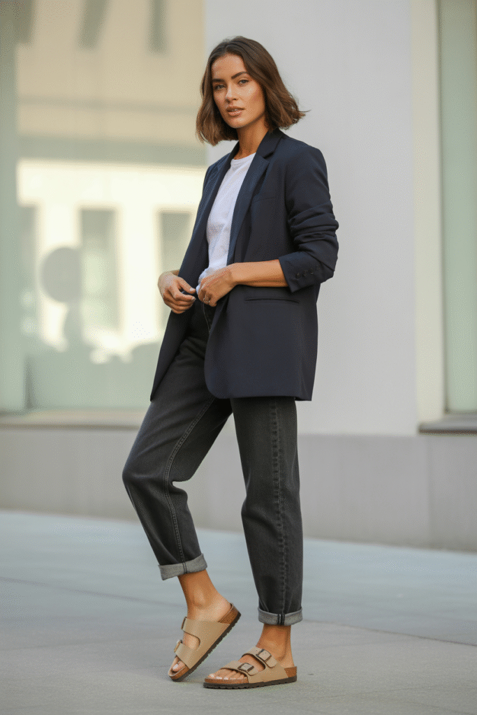  tried Birks with a structured blazer