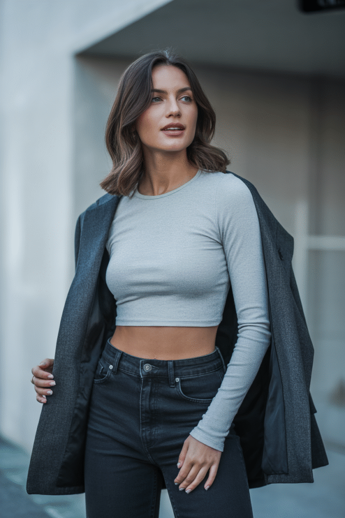 Crop Long Sleeve Tops
