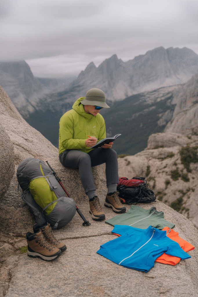 Hiker reviewing tips for staying cool outdoors.