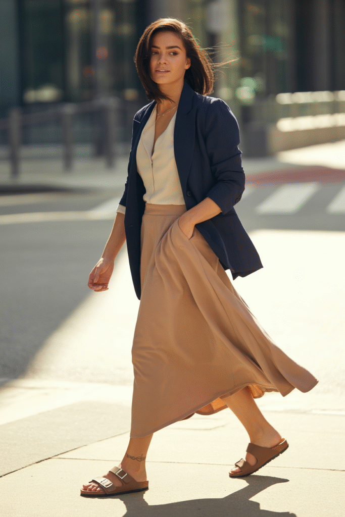 Midi skirts might be one of the most underrated Birkenstock