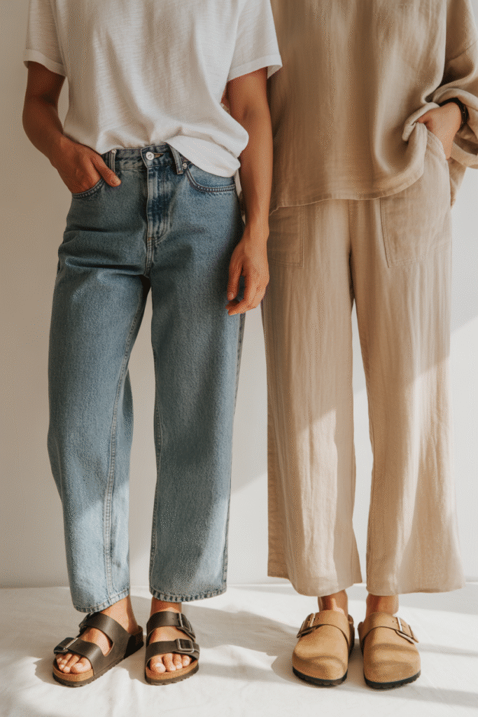 Birkenstocks + Linen Pants