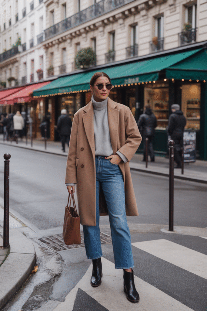 Paris streets favor clean lines and muted tones. You stay warm, you look elegant, and you can comfortably walk miles.
