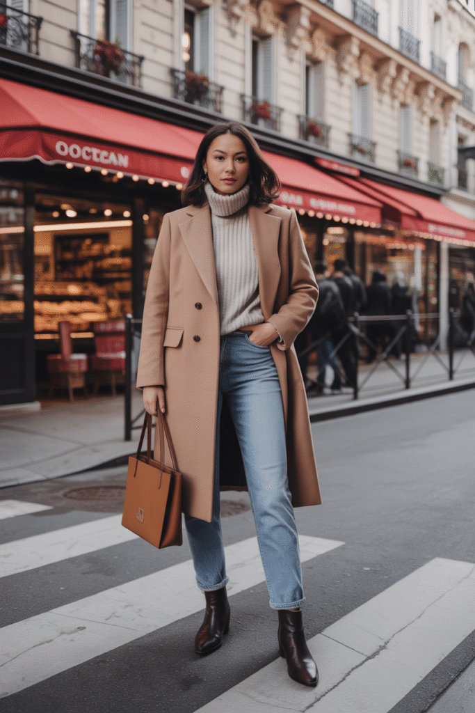 Paris streets favor clean lines and muted tones. You stay warm, you look elegant, and you can comfortably walk miles.