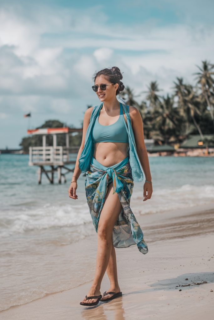 Bikini with Sarong and Tank Top