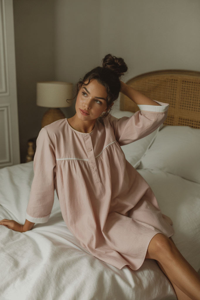 : Cozy pink smock dress that feels like secret pajamas but looks expensive
