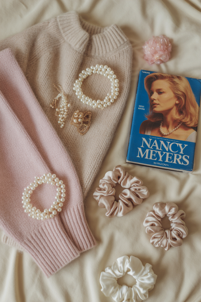 Close-up of cashmere, mohair, silk satin and ribbed cotton textures – the soft girl fabric holy grail