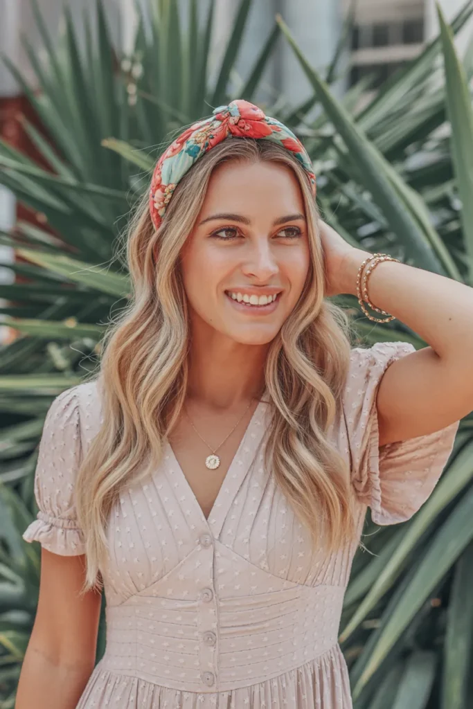 Floral Headband With a Summer Dress