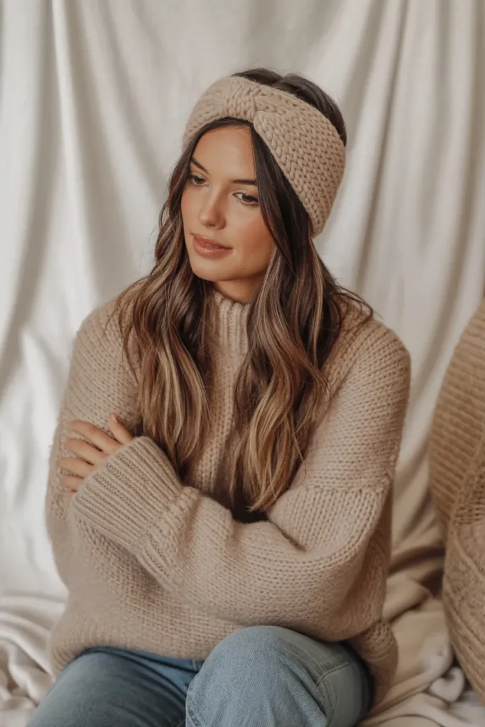 . Knotted Headband With a Cozy Knit Sweater