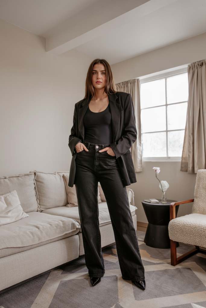 . The Power Blazer and Fitted Bodysuit