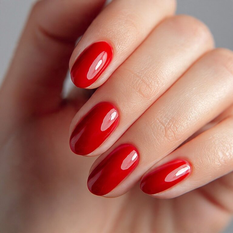 cherry red nails