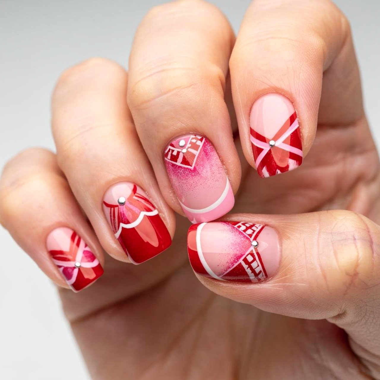 Pink and Red Nails Ideas