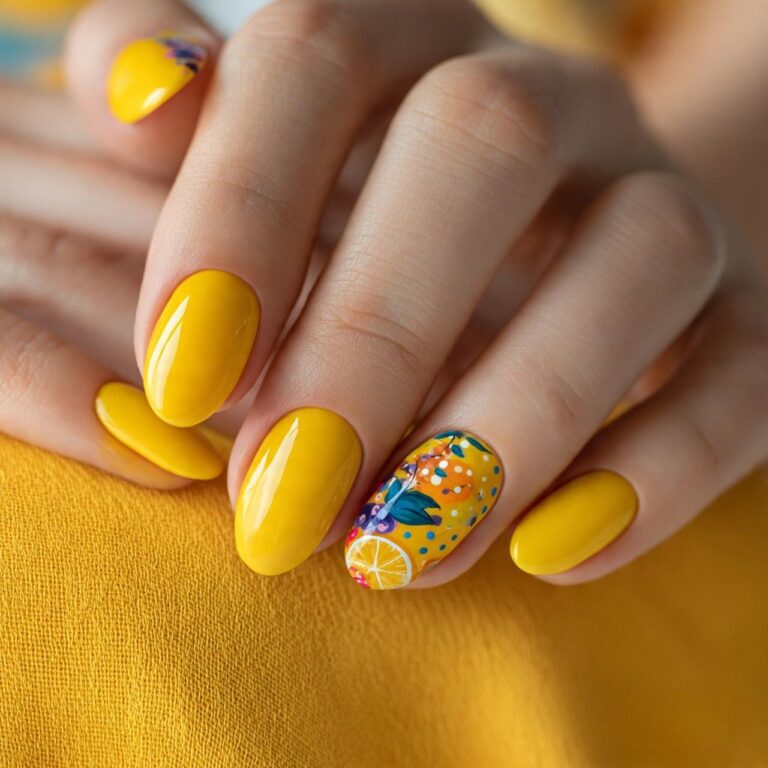 Summer nails yellow