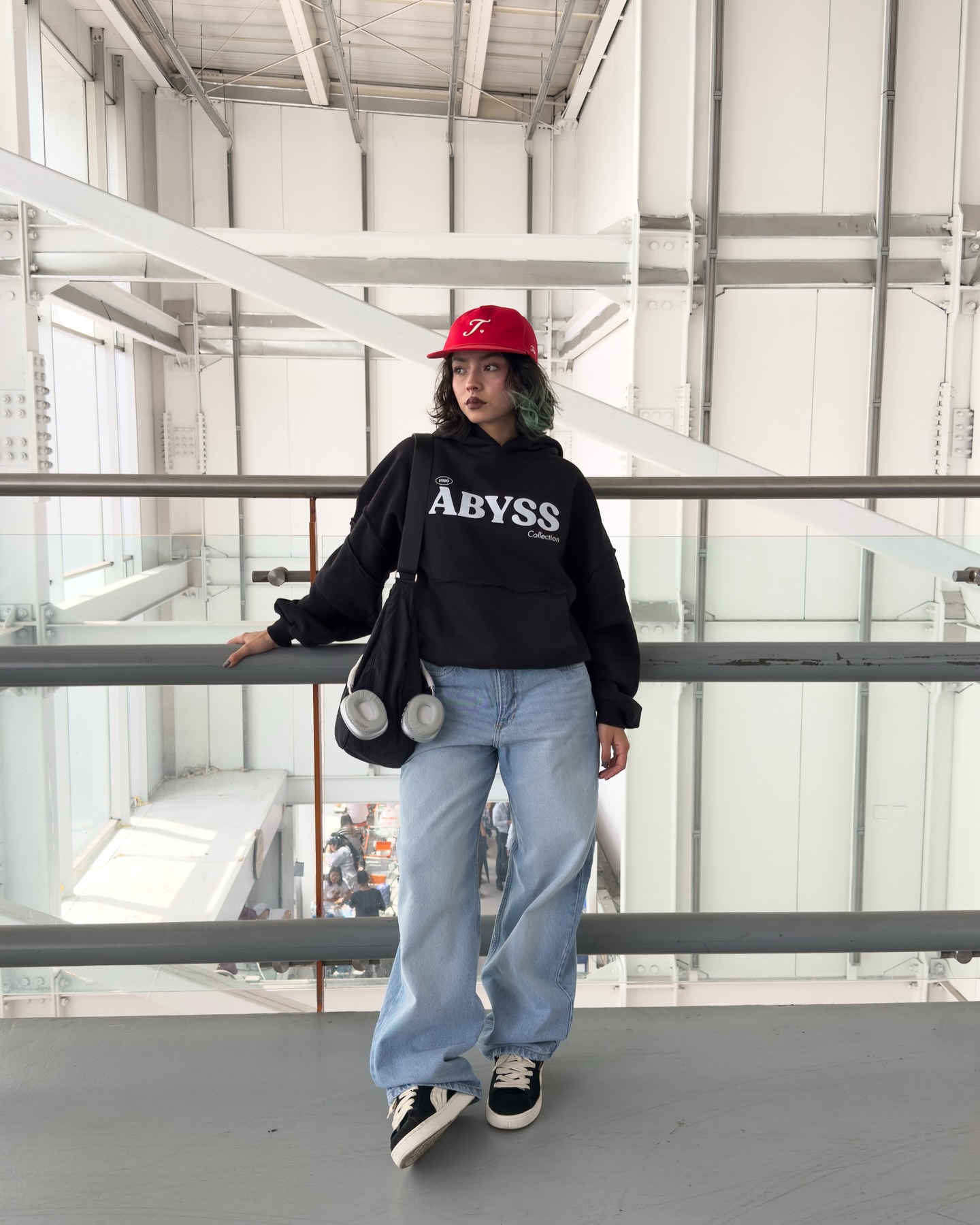 Oversized Hoodie + Straight Leg Jeans + White Sneakers
