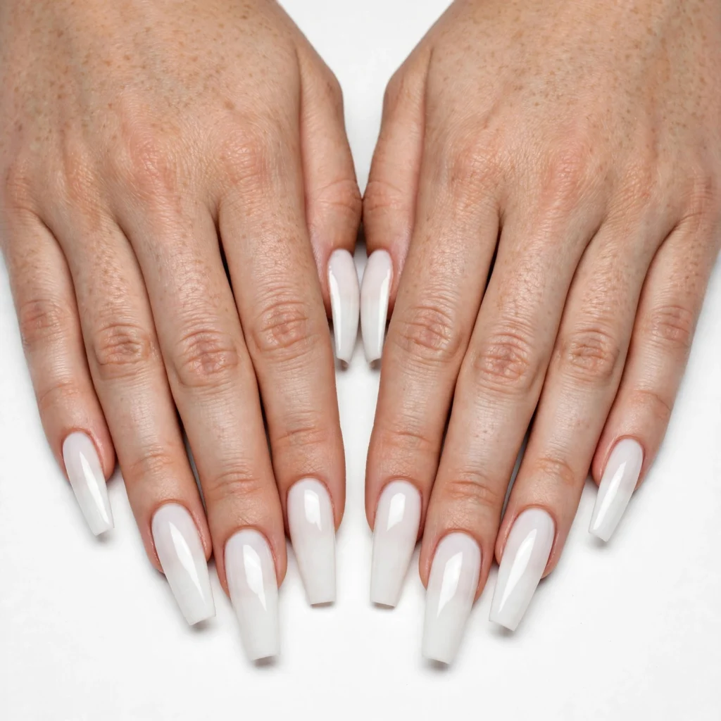 White Acrylic Nails