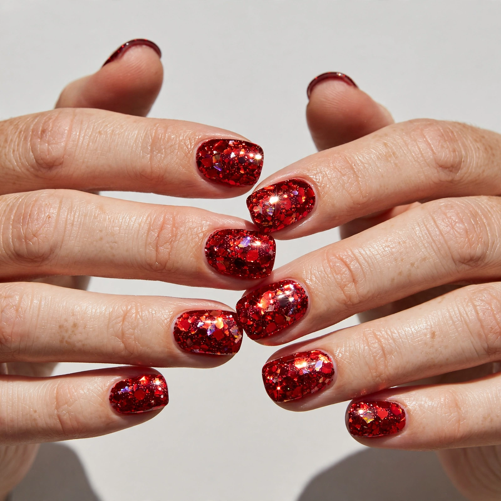 Red Glitter Nails
