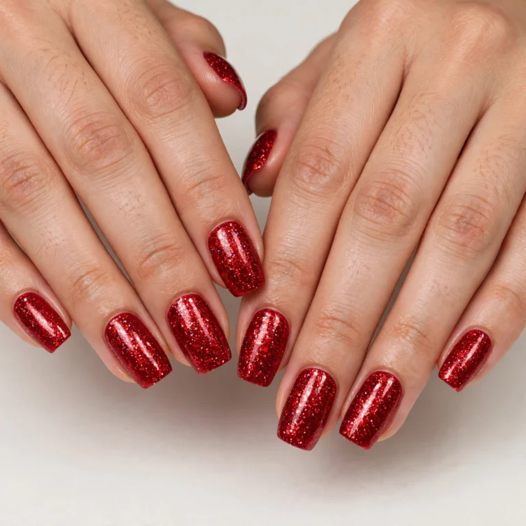 Red Glitter Nails