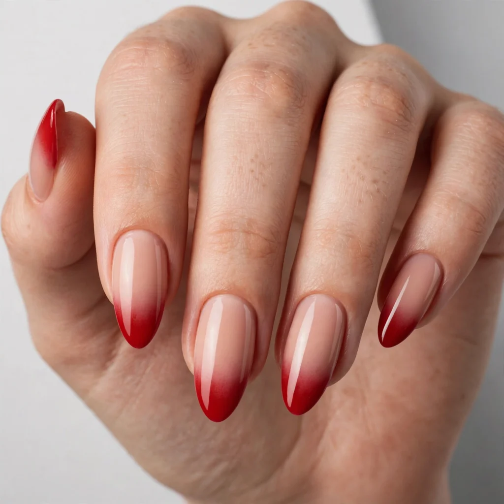  Red Ombre Nails