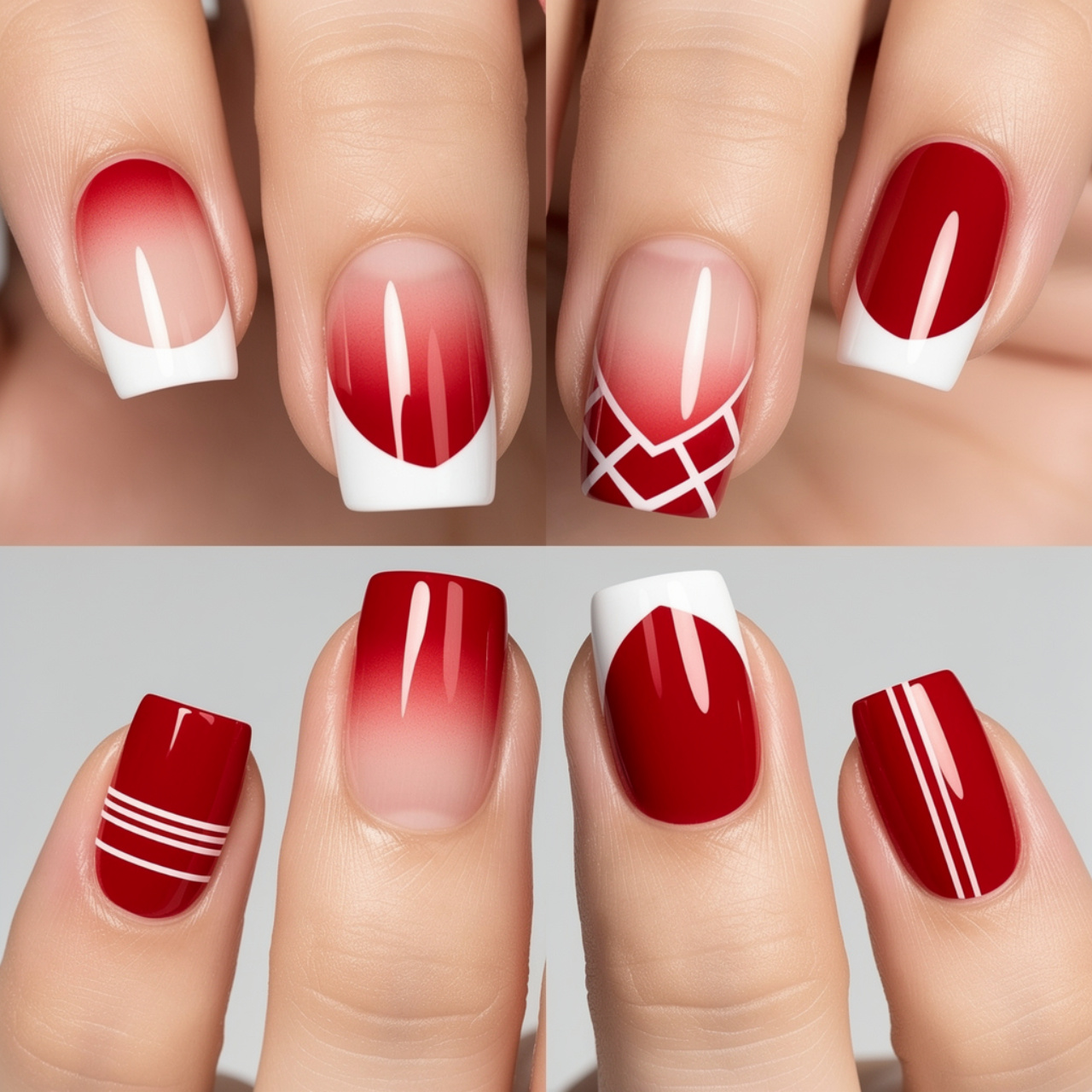 Red French Nails Ideas