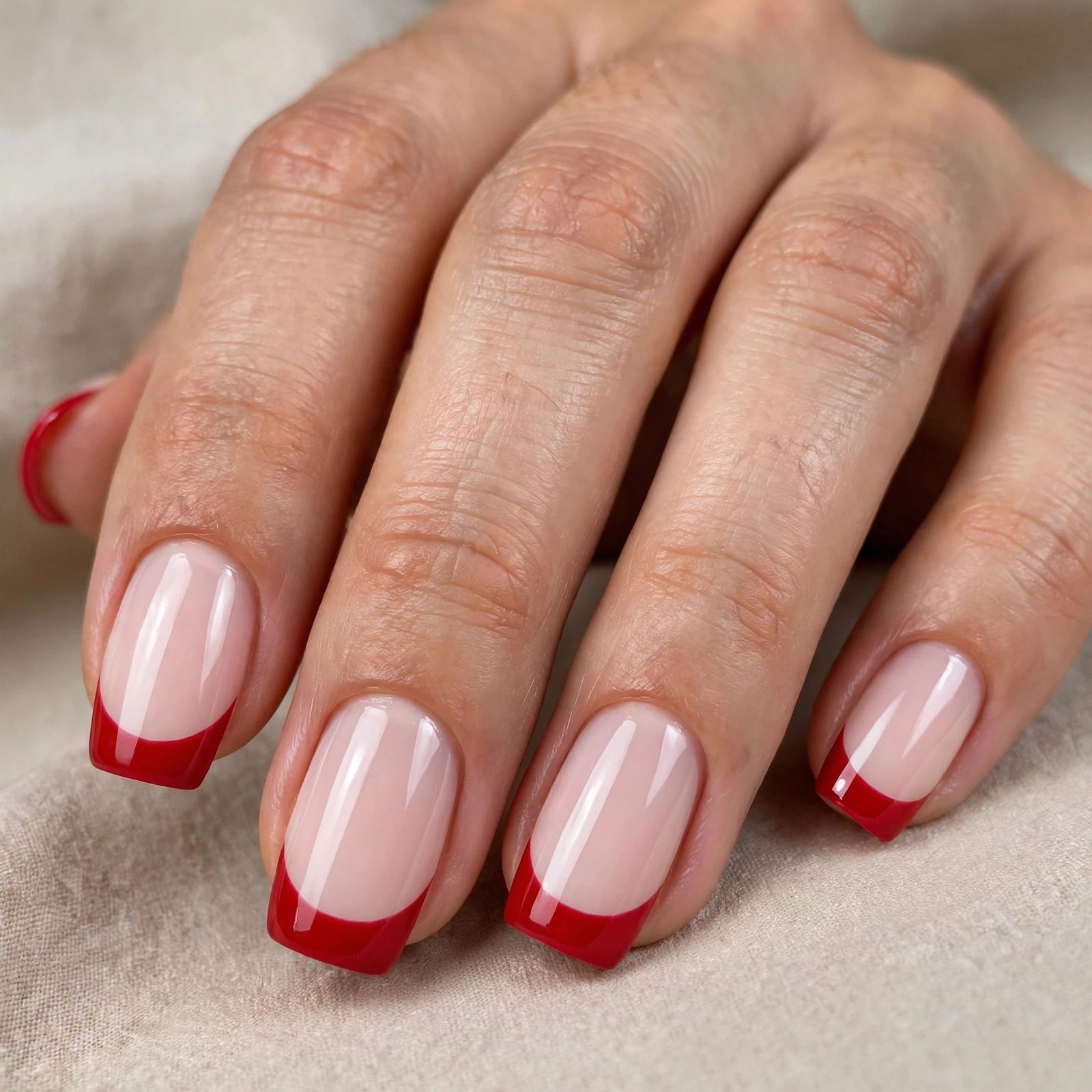 Red and White Nails