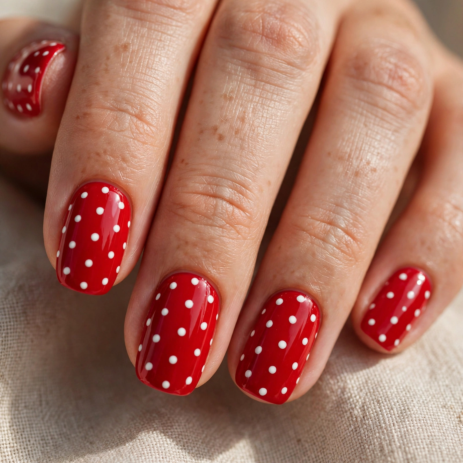 Red Nails With Designs