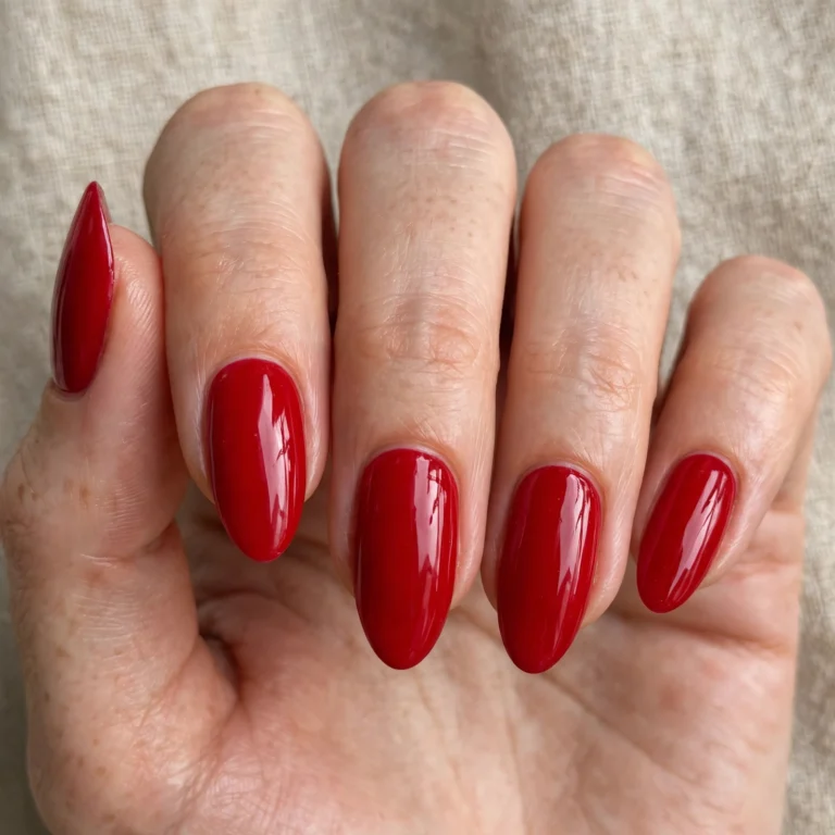 Red Nails Almond