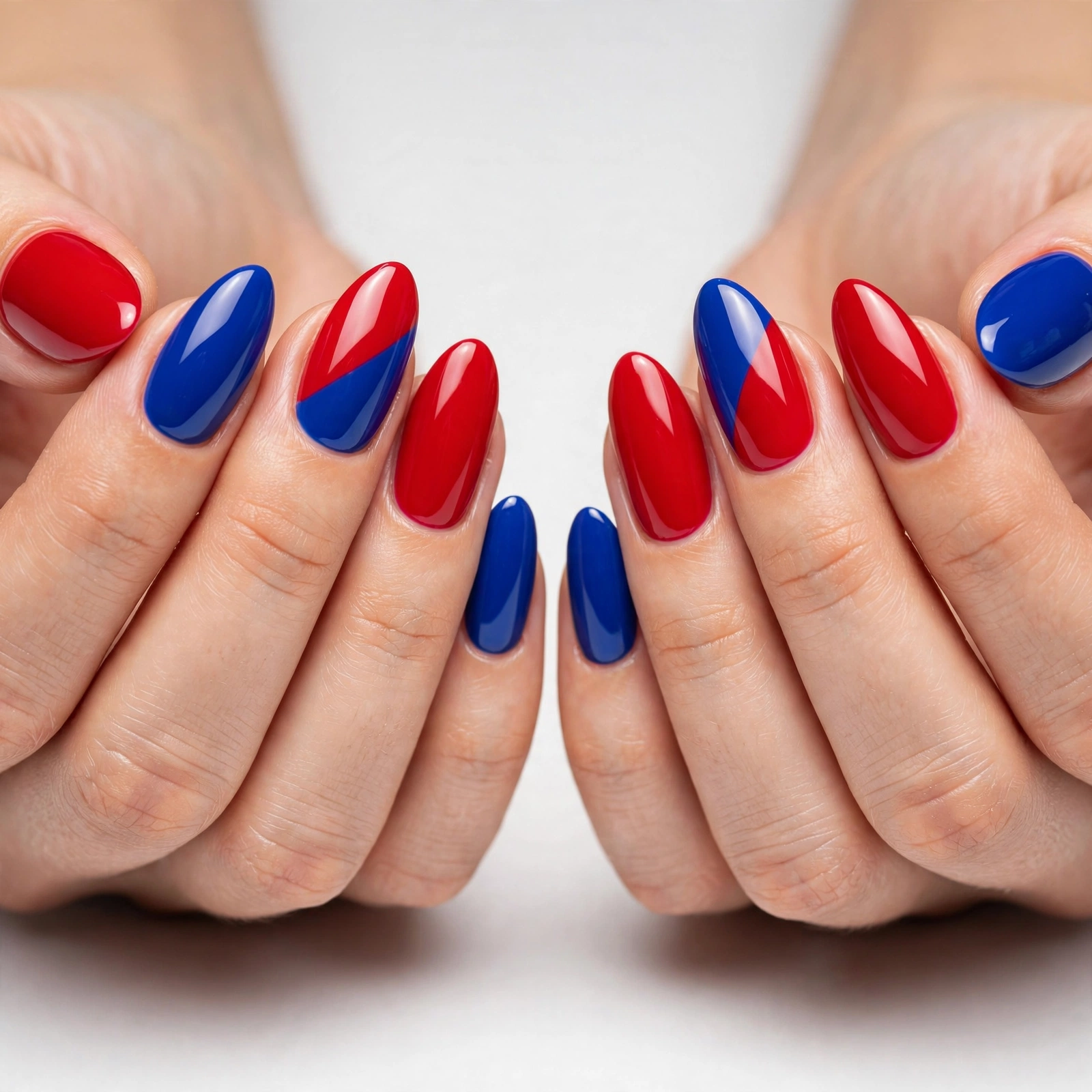 Red and Blue Nails